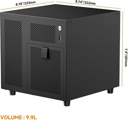 Mini ITX NAS Case, 4 Hot-Swap 3.5 HDD Bay NAS PC Chassis, Supports SFX/SFX-L/Flex PSU & 120mm Fan, Compact ITX Computer Case for Home Office Storage - Black in Kuwait