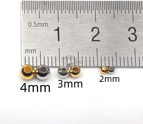 400-pcs ﻿2colors Fishing Beads, Round Metal Lure Spoon Beads, Fly Tying Beads, Fishing DIY Accessories 2mm/3mm/4mm in Kuwait