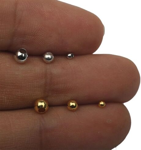 400-pcs ﻿2colors Fishing Beads, Round Metal Lure Spoon Beads, Fly Tying Beads, Fishing DIY Accessories 2mm/3mm/4mm in Kuwait
