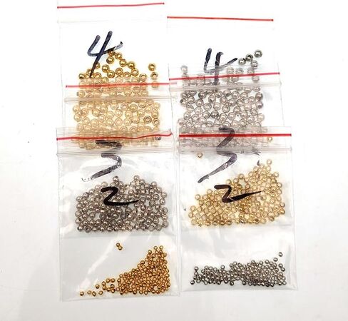 400-pcs ﻿2colors Fishing Beads, Round Metal Lure Spoon Beads, Fly Tying Beads, Fishing DIY Accessories 2mm/3mm/4mm in Kuwait