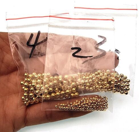 400-pcs ﻿2colors Fishing Beads, Round Metal Lure Spoon Beads, Fly Tying Beads, Fishing DIY Accessories 2mm/3mm/4mm in Kuwait