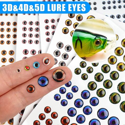 1347pcs Fishing Eyes 3D/4D/5D Realistic Fish Lure Eye for Lures Making Fishig Bait Fly Tying Streamers Lures Crafts 3 mm/ 4 mm/ 5 mm/ 6 mm/ 8 mm/ 10 mm in Kuwait