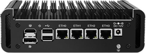 Micro Firewall Appliance, Mini PC, OPNsense, VPN, Router PC, J6413, RJ14, AES-NI, 4 x 2.5GbE I226-V, HDMI, DP, Type-C, TF Slot, 0 RAM, 0 Storage, Barebone No System in Kuwait