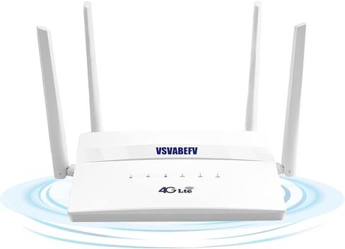 4G LTE Wireless Router with SIM Card Slot Unlocked 300Mbps Wireless Mobile WiFi Hotspot with Antenna for B2/B4/B5/B12/B13/B17/B18/B25, Sim Card Router Support T-Mobile AT&T in Kuwait