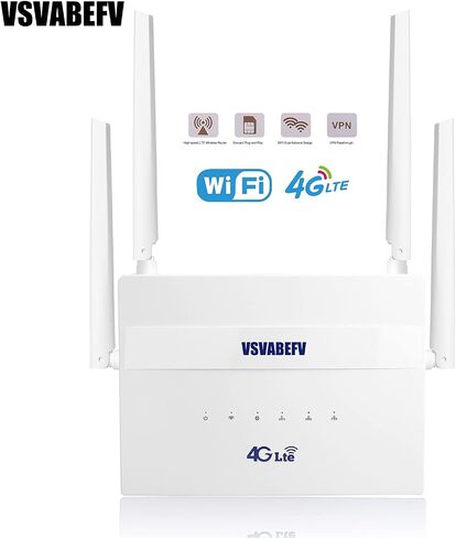 4G LTE Wireless Router with SIM Card Slot Unlocked 300Mbps Wireless Mobile WiFi Hotspot with Antenna for B2/B4/B5/B12/B13/B17/B18/B25, Sim Card Router Support T-Mobile AT&T in Kuwait