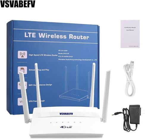 4G LTE Wireless Router with SIM Card Slot Unlocked 300Mbps Wireless Mobile WiFi Hotspot with Antenna for B2/B4/B5/B12/B13/B17/B18/B25, Sim Card Router Support T-Mobile AT&T in Saudi Arabia
