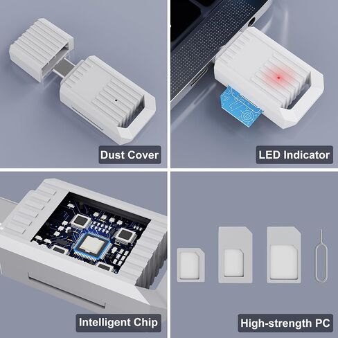 USB C SIM Card Reader-Micro/Nano/Standard SIM Kit with Eject Pin,SIM Card Adapter for Editing & Reading Contacts Messages,USB to SIM Card Adapter Edit,Plug & Play for Windows in Kuwait