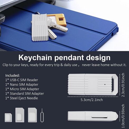 USB C SIM Card Reader-Micro/Nano/Standard SIM Kit with Eject Pin,SIM Card Adapter for Editing & Reading Contacts Messages,USB to SIM Card Adapter Edit,Plug & Play for Windows in Kuwait