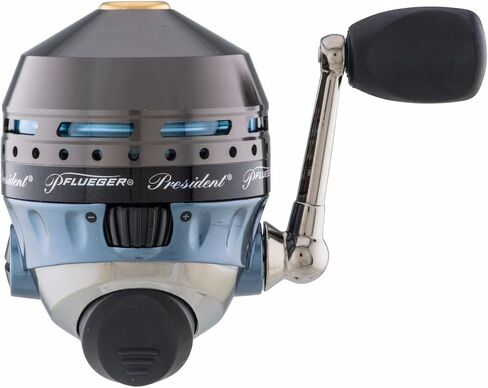 Pflueger President Spincast Reel, Size 10 Fishing Reel, Right/Left Handle Position, Aluminum Spool, Dial Drag System., Blue in Kuwait