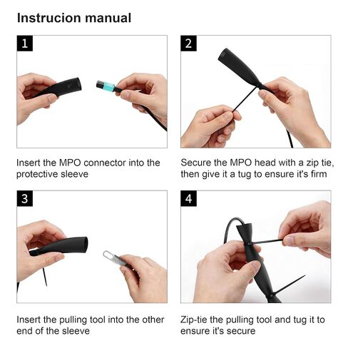 RUIPRO MPO Fiber Optic Pulling Sleeve, Connector Protector, 6in Grip in Kuwait