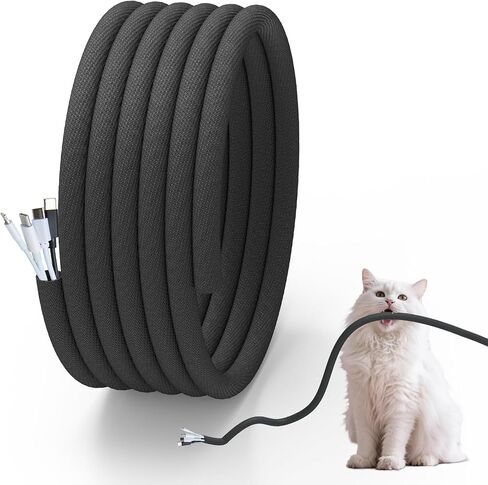 Cord Protector for Pets, Wire Protector 20FT-1/2 inch-Black in Kuwait
