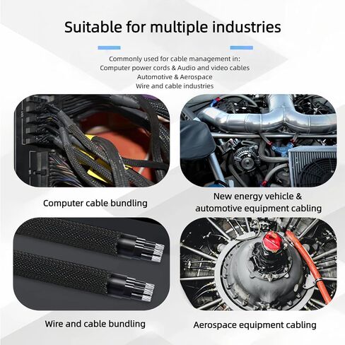 32.8 FT Nylon Hydraulic Hose Protector Sleeve, Expandable & Flame Retardant, Hose Protector Cover for Hydraulic Hoses, Welding Cables and Industrial Wire Protection, Fits Most Hoses Up to 1.25" OD in Kuwait