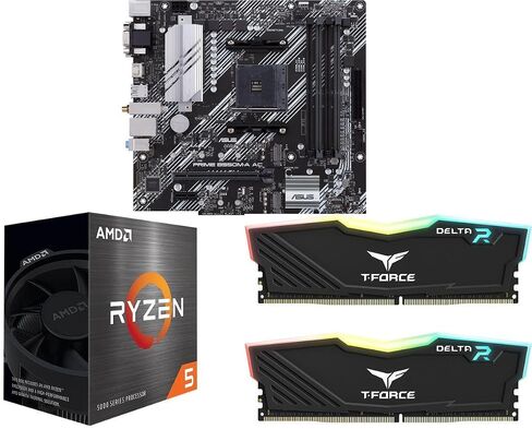 NEWEGG Motherboard CPU Memory Combo - B550M-A Micro ATX Motherboard Bundle with Ryzen 5 5500 6-Core 3.6 GHz CPU and 16GB (2 x 8GB) 288-Pin PC RAM DDR4 3200 Desktop Memory in Kuwait