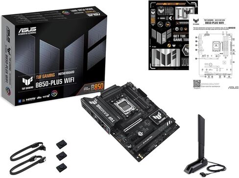 Micro Center 3-in-1 Combo: AMD Ryzen 7 7800X3D CPU Processor with ASUS TUF Gaming B850-PLUS WiFi AM5 ATX Motherboard and KLEVV CRAS V RGB DDR5 32GB (2x16GB) 6000MHz Ram Memory Black in Kuwait