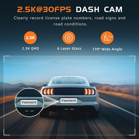 Veement V200Pro 2.5K WiFi Dash Cam with 1.47-Inch IPS Screen in Kuwait