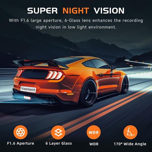 Veement V200Pro 2.5K WiFi Dash Cam with 1.47-Inch IPS Screen in Kuwait