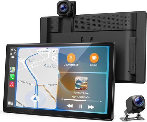 Topexplore 9-Inch Wireless CarPlay Screen with 4K+1080P Dash Cam in Saudi Arabia