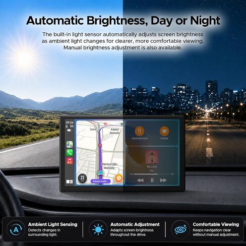 Topexplore 9-Inch Wireless CarPlay Screen with 4K+1080P Dash Cam in Saudi Arabia