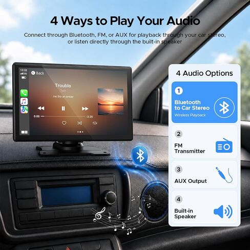 Topexplore 9-Inch Wireless CarPlay Screen with 4K+1080P Dash Cam in Saudi Arabia