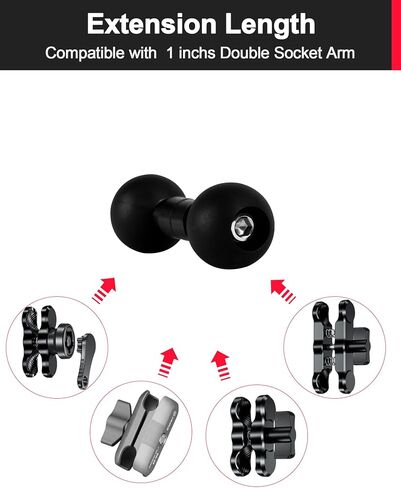 NILKATSS 2PCS Anti-Skid Double Ball Mount,25mm to 1 Inch Balls Unit in Kuwait