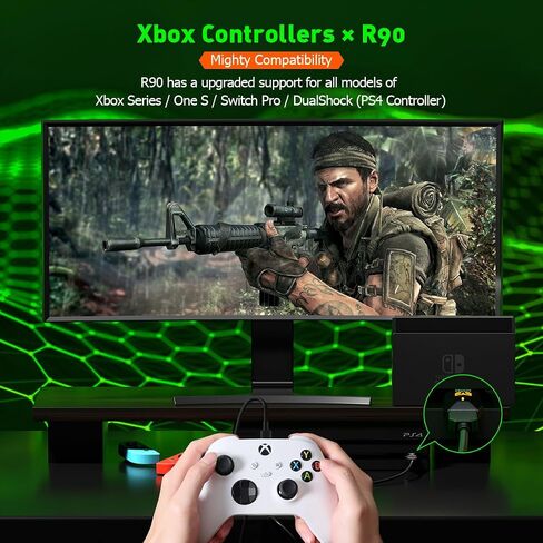 BIGBIG WON Controller Adapters, R90 Wired Controller Adapter for Xbox Series X|S/Xbox One/One X|S/Xbox Elite Series/Elite Series 2/PS5/PS4 Wired Console Adapter for Switch/PS4/PC Win11&10 (1 Piece) in Kuwait