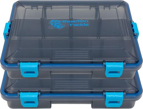 Reaction Tackle Standard Tackle Trays, Plastic Tackle Box Organizers with Four Secure Latches, Removable Dividers and Semi Transparent Lid for Fishing Storage - 3700 (4-Pack) in Kuwait