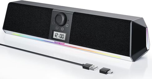 SOULION Bluetooth Computer Speakers USB Plug & Play with Clock & LED in Kuwait