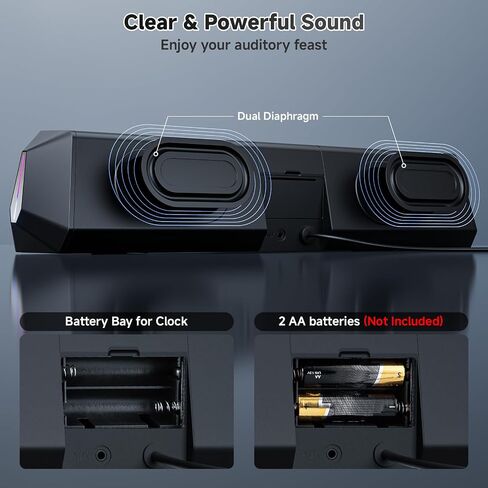 SOULION Bluetooth Computer Speakers USB Plug & Play with Clock & LED in Kuwait