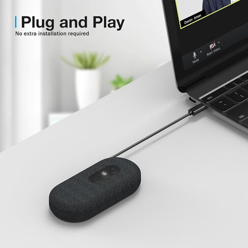 USB Speakerphone, Conference Computer Speakers with Microphone for Home Office Calls, 360 Degree Enhanced Voice Pickup, Noise Reduction, Echo Cancellation, Compatible with Zoom, Teams, Skype in Kuwait