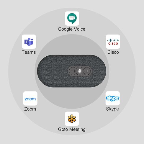 USB Speakerphone, Conference Computer Speakers with Microphone for Home Office Calls, 360 Degree Enhanced Voice Pickup, Noise Reduction, Echo Cancellation, Compatible with Zoom, Teams, Skype in Kuwait