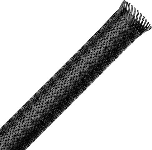 1/2" 10ft Black Expandable Braided Cable Sleeve PET in Kuwait