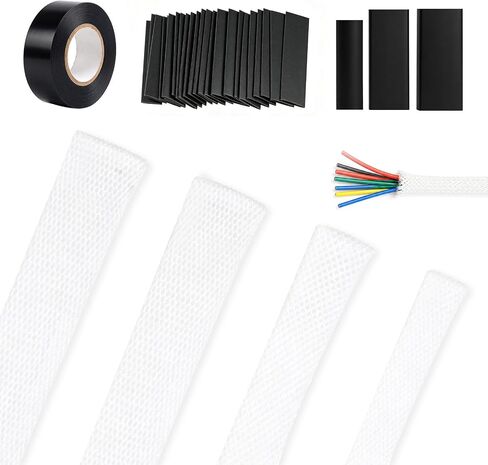 130Ft Expandable Braided Cable Sleeve, PET Wire Loom Set for Home Device in Kuwait
