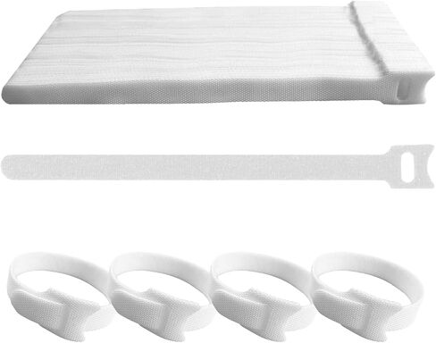 BEADNOVA Adjustable Cable Straps 60 PCS Cable Ties 8 Inch Adjustable Cord Wire Organizer for Cord Management (8 Inch, White) in Saudi Arabia