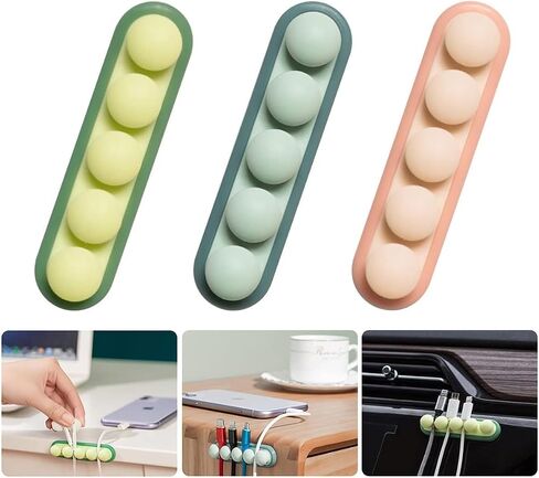 Cute Pea Cable Clips, USB Cable Organizer, Charging Cord Holder, Wire Management for Car Office Desk Workbench Bedroom Bedside Nightstand (6-Pack) in Kuwait