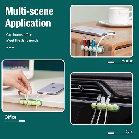 Cute Pea Cable Clips, USB Cable Organizer, Charging Cord Holder, Wire Management for Car Office Desk Workbench Bedroom Bedside Nightstand (6-Pack) in Kuwait