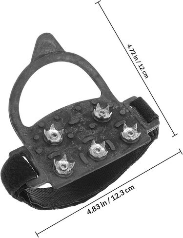 Outdoor 5-Spike Ice Crampons Anti-Slip Climbing Spikes for Shoes and Boots, Sturdy Snow Grippers with Adjustable Bindings for Hiking, Mountaineering, Winter Walking in Kuwait