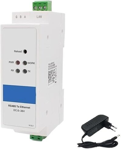 DIN Rail Serial Server DR302 RS485 to Ethernet Converter(with Power Adapter) in Kuwait
