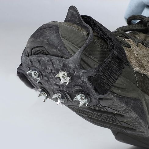 Outdoor 5-Spike Ice Crampons Anti-Slip Climbing Spikes for Shoes and Boots, Sturdy Snow Grippers with Adjustable Bindings for Hiking, Mountaineering, Winter Walking in Kuwait