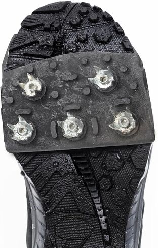 Outdoor 5-Spike Ice Crampons Anti-Slip Climbing Spikes for Shoes and Boots, Sturdy Snow Grippers with Adjustable Bindings for Hiking, Mountaineering, Winter Walking in Kuwait