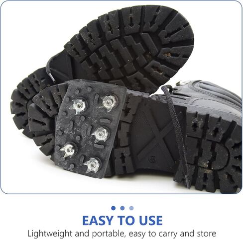 Outdoor 5-Spike Ice Crampons Anti-Slip Climbing Spikes for Shoes and Boots, Sturdy Snow Grippers with Adjustable Bindings for Hiking, Mountaineering, Winter Walking in Kuwait