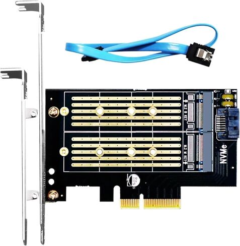 Dual M.2 PCIe NVMe 4.0/3.0 Adapter for NVMe & SATA SSD in Kuwait