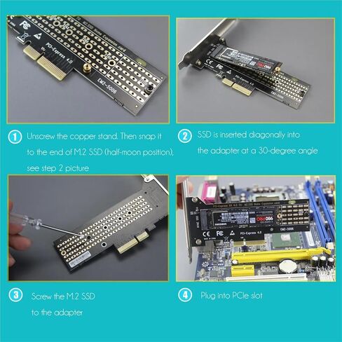 PA‑22110 NVMe to PCIe 4.0 X4 M.2 SSD Adapter in Kuwait