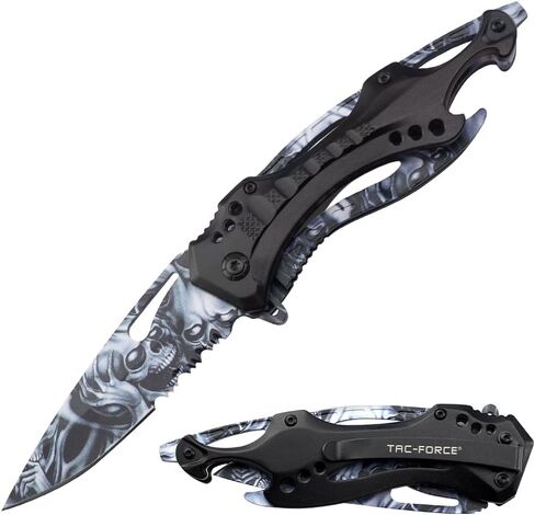 Tac-Force Folding Pocket Knife, 3.25-inch Serrated Blade, Orange Aluminum Handle, 7.75-inch Overall Length TF-705EM in Saudi Arabia