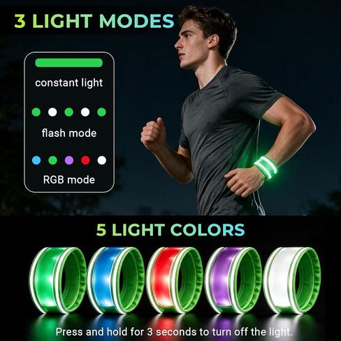 2 Pack LED Reflective Running Gear, Running Lights for Runners in Kuwait