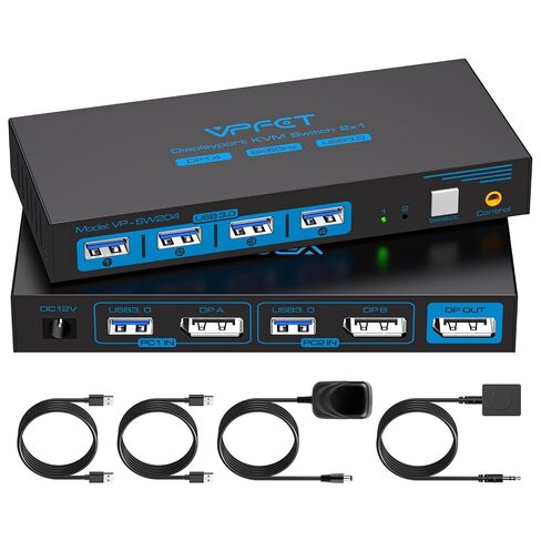 8K@60Hz KVM Switch 1 Monitors 2 Computers Displayport 4K@120Hz in Saudi Arabia