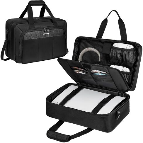 Carrying Case fit for PS5 PRO/PS5/PS5 Slim, Travel Protective Bag Fits for Playstation 5 Console, Controllers, Game Discs & Gaming Accessories, Black&Blue in Kuwait