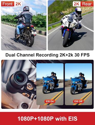 INNOVV K7 Motorcycle Dash Cam, 2K + 2K Front and Rear Camera with EIS Anti-Shake, Motorcycle DashCam with 24hr Sentry Mode, Emerg Auto Save GPS, App Connect, IP67 Waterproof, Max Support 512 GB in Kuwait