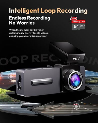 VNV 4K+2.5K Dash Cam Front and Rear, WiFi-6 APP Control Dash Camera for Car in Kuwait