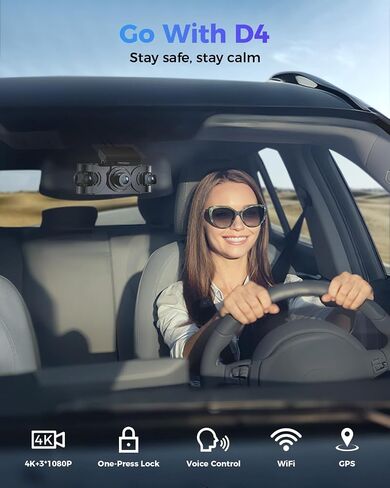 4K 360° Dash Cam with 128GB Card for Uber & Lyft Drivers in Kuwait
