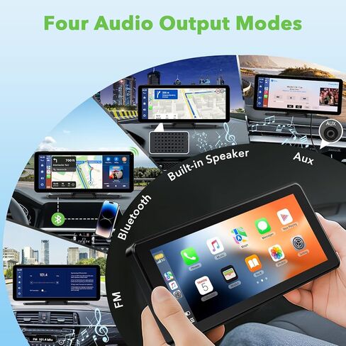 TOGUARDGO 6.86" CarPlay Screen with Dual Dash Cam 2.5K Front 1080P Rear in Kuwait